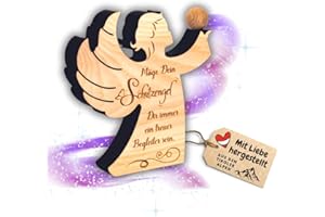 ‎SAGL.TIROL sagl.tirol Zirbenengel mit Zirbenkugel - Holzengel mit Gravur - Zirben Engel mit Spruch - Taufgeschenk Schutzengel Holz - 10 x 11 x 1,8 cm - aus nachhaltiger Forstwirtschaft - Made in Austria