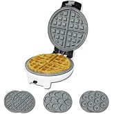 Cecotec Fun Gofrestone 3-in-1 Electric Waffle Maker, 700 W, Interchangeable Plates, Circular Design, Indicator Light, Overhea