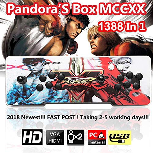 Preisvergleich Produktbild Arcade-Spielkonsole - Pandora Box 6s Retro Videospiele Doppel Rocker Spielkonsole Eingebaute 1388 Spiele