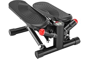 VANNECT Stepper per esercizi di allenamento, stepper per scale con bande di resistenza, mini stepper con capacità di carico di 150 kg, portatile, con monitor LCD, per attrezzature per esercizi domestici