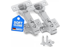 LIVING-TEC ® Scharnier mit Softclose in Standardgröße 2er Set | Türscharniere mit Gasdruckfeder | Schrankscharnier mit 100° Öffnungswinkel | Topfscharnier ø 35 mm