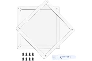 BRIEFCEC Filtro de Polvo PC 120MM Filtro de Ventilador, Nylon 80 Mallas Ordenador Cubierta Antipolvo con Tornillos para Caja de Ordenador, Fuentes, Módem, Routers (120 * 120mm, 2Piezas, Blanco)
