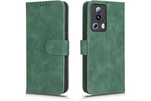 WBWONE Funda para Xiaomi 13 Lite/Mi 13 Lite 5G Funda, Tapa Libro Movil Carcasa PU Cuero Funda con [Protección Completa] [Ranura Tarjeta][Función Soporte] - Verde