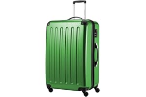 HAUPTSTADTKOFFER Alex - Großer Hartschalen-Koffer, 4 Doppel-Rollen, Trolley, Rollkoffer, Reisekoffer, Volumenerweiterung, 75 cm, 119 Liter, Grün