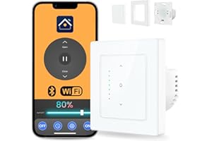 AVATTO Smart WLAN Rollladenschalter mit Prozentanpassung, passt zu 55 System, Jalousieschalter Rolladen Unterstützen Alexa und Google Assistant Sprachsteuerung und Smart Life App Fernbedienung