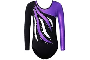 FINGER TEN Gymnastikanzug Mädchen Kurzarm Langarm Kinder Ballettanzug Gymnastik Training Gymnastikbody Trikotanzug Tanz Kleid Ballettkleid