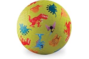 Crocodile Creek Rubber Playground Ball, Ships Inflated, PVC-Free, Durable Design for Indoor Outdoor Games and Active Sports, for Kids 3 Years and Up, 5” Size