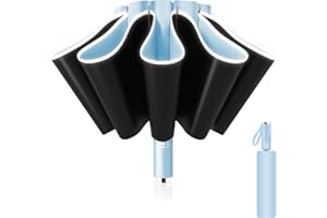 Pioggistar Automatyczny parasol odwrócony, wiatroszczelny składany parasol, duży parasol przeciwdeszczowy 10 wzmocnionych żeber dla mężczyzn i kobiet, średnica 105 cm