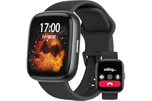 CATGIFF Smartwatch Uomo Donna, 1.83" HD Orologio Smartwatch Uomo Impermeabile IP68 con Effettua/Risposta Chiamate, Contapassi/Cardiofrequenzimetro, 100 Modalità Sportive Smart Watch per Android iOS, Nero