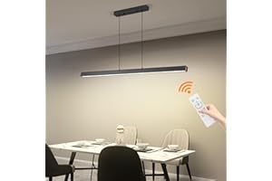 Mikeru 80CM Linear LED Pendant Light, Breakfast Bar Pendant Lights Dimmable 10%-100% 3 Color 3000K/4500K/6000K Pool Table Lights with Memory Function for Conference Hall, Coffee Shop