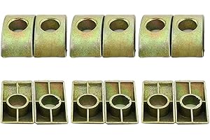 Happyupcity 12 piezas 8 mm agujero diámetro media luna cama arandela muebles tuerca conector tuercas espaciador arandelas tono bronce para conectar muebles