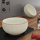 The Earth Store White Marble Ceramic Snack Bowls Set of 2 for Serving Pasta, Noodle, Maggi, Cereal Microwave Safe Salad Bowl,