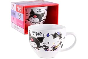 CORIEX Kubek Hello Kitty 340ml – Kuromi Music kubek ceramiczny z uchwytem – oficjalny wzór Sanrio – prezent dla dzieci i fanów – filiżanka do kawy/kubek