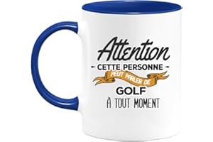 quotedazur - Mug Cette Personne Peut Parler De Golf À Tout Moment - Cadeau Humour Sport - Idée Cadeau Original Golfeur Golfeuse - Tasse Golf - Anniversaire Ou Noël - Bleu