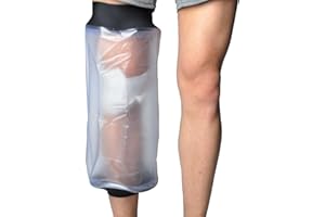 YAGOSODEE Knee Cast Cover for Shower, Knee Cast Cover, Watertight Reusable Cast Protector for Adult Leg, Knee, Waterproof Knee Protector Keep Bandage/Cast, Black