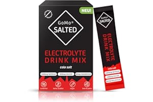 GoMo SALTED Hydration Aid | Elettroliti senza zucchero | migliore assorbimento dell'acqua e idratazione rapida | 30 porzioni singole di polvere elettrolitica con sale alpino svizzero | Gusto Cola