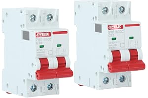 JOYELEC 2 Stück 32A Solar Photovoltaik Systeme Miniatur-Leistungsschutzschalter，2 Polig，DC500V für Solar Panels Pv Anlage Sicherungsautomat Trennschalter