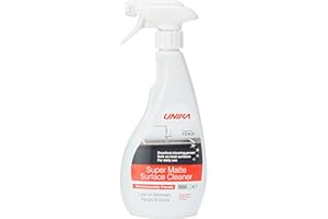 UNIKA Super Matte Laminate Cleaner & Microfibre Cloth – Surface Cleaner Spray for Kitchen Worktops, Panels & Doors – Removes Fingerprints & Grease – Biodegradable – 500ml