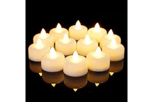 AMAGIC 12 Pack Battery Operated Flameless LED Tea Lights Candles Electric Fake Tealight for Votive, Christmas, Home Decor, Wedding, Table Decor
