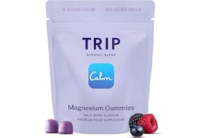 TRIP Magnesium Gummies, Wild Berry, 5,400mg Magnesium Citrate per pack, 180mg x 60 Gummies, Highly Absorbable, Electrolyte Ba