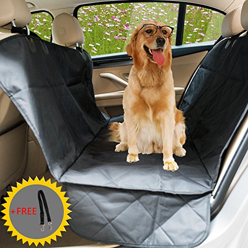 Preisvergleich Produktbild X-Große Wasserdicht Auto Schondecken mit Seitenklappen von Wehome, Rutschsicher Hängematte - Reise Autositz, Hinten Sitz, mit einem Gratis Hund Sicherheitsgurt