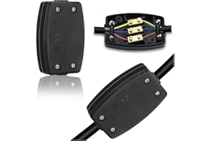 WITPOCE 2Pcs 3 Terminal Electrical Cable Junction Box 13amp 250v Flex Connector 3 Core Cable Joiner Black Cable Connectors for Indoor Lighting,Power,Wiring
