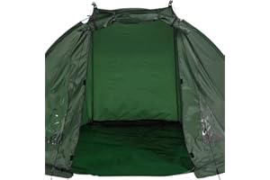 FLADEN Matt Hayes Adventure Fully Waterproof Green Fishing Carp Day Shelter with PVC Windows, Groundsheet, Poles, Pegs and Carry Case [25MH-125]