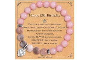 SUNSH Gifts For Teen Girls 13th 16th 18th 21st Birthday Gifts For Teen Girls Sweet Gifts For Girls, Natural Stone Heart Bracelets Teenage Happy Birthday Bracelet Decorations For Girls Daughter Sister