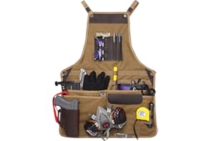 VIPERADE VAQ1 Mens Apron, Work Canvas Apron with Pockets Woodworking Aprons for Men