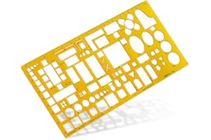 Aristo AR5063 Stencil per mobili da architetto (1:50, esposizione di piani di arredamento, gommini di inchiostro, plastica PET dimensionalmente stabile), arancione/trasparente