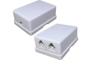 Aerzetix - C53355 - Set di 2 adattatori/spine/connettori RJ11 6p4c per cavo telefonico - in plastica