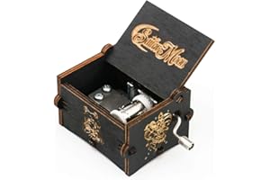 YOUTANG Sailor Moon Spieluhr, Handkurbel, geschnitzt, Holz, Musik-Geschenk, Spiel Moonlight Densetsu, Schwarz