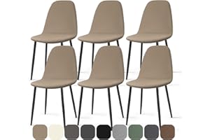 BALLADHOME Housse de Chaise Scandinave 6 Pieces Universel Housses Chaise de Salle à Manger Lavable Extensible Couverture de Chaise Housse Chaise pour Décoration Salon Cuisine Hôtel (Kaki, 6 Pieces)-KC