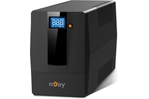 Njoy Horus Plus 800 VA Groupe de continuité Line Interactive Ups 480 W Écran LCD Tactile Avr 2 Sorties Schuko 1 Rj45 / Rj11 in/Out USB 1 Batterie 12 V 9 Ah
