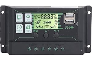 MARHYNCHUS Regolatore di Carica Solare, 100A 12V 24V Display LCD Multifunzione Regolatore di Carica del Pannello Solare per Batterie AGM GEL APERTE Controllo Pannello Fotovoltaico USB