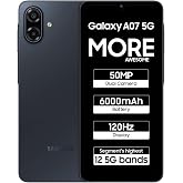 Samsung Galaxy A07 5G (Siyah, 4GB RAM, 128GB Depolama) | 6,7 in&ccedil; HD+ 120Hz Ekran | MediaTek Dimensity 6300 | 50MP + 2MP Arka 