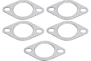 Aramox Exhaust Pipe Flange Gasket, 5Pcs 2in Exhaust Pipe Flange Gasket High Temp Resistance for Turbo Manifold Header Down Dump Pipes