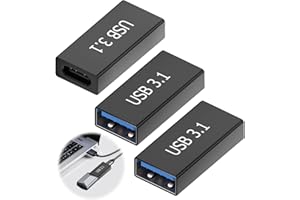Supecesorio Adaptador USB 3.1 a USB 3.0, 3 Pack Adaptador USB C Hembra A Hembra, USB C a USB 3.0, Transferencia o Extensión de Cable de Datos USB, Carga rápida y Salida de Audio