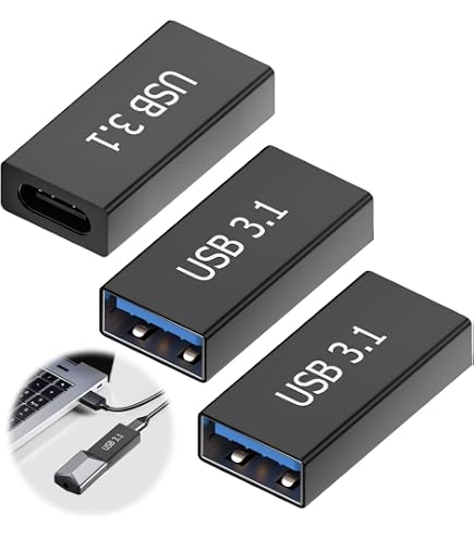 BORLTER USB 3.0 Koppler Adapter - 2 Stück, Stecker/Buchse Kombi - Für Verlängerung & Verbindung Von USB-Kabeln, Bis 5 Gbit/s