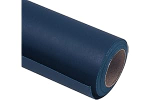 RUSPEPA Rotolo Di Carta Kraft - 44,5 cm X 10 m - Carta Riciclabile Perfetta Per Confezioni, Artigianato, Imballaggio, Rivestimento Per Pavimenti, Paglioli, Pacchi, Runner Da Tavola, Blu Navy