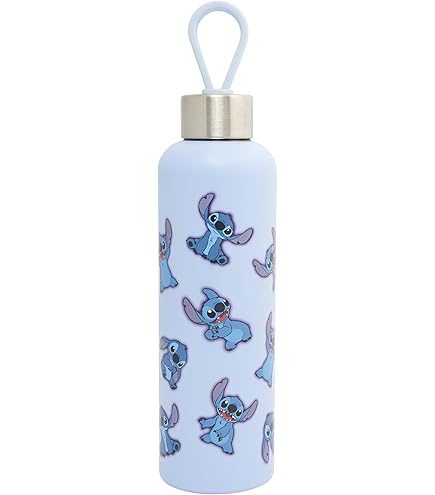 Borraccia Bambini Stitch Rosa/Blu - 500 Ml, Alluminio, Per Scuola E Asilo, Regalo Ideale - Foto 14