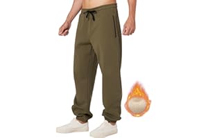 ineepor Pantaloni Tuta Uomo Invernali Pantaloni Termici Sportivi Uomo Felpata Pile Foderato Fleece Joggers Pantaloni Larghi Baggy Cerniera Tasche Laterali