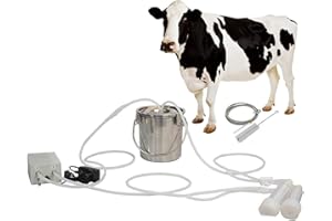 DYJD Mungitrice di Pecore di Mucche elettriche, mungitrice di Capra delle Pecore della Mucca, Attrezzatura per la mungitura del bovino Automatico Portatile, per Pecore e Capra,for Cows,7L