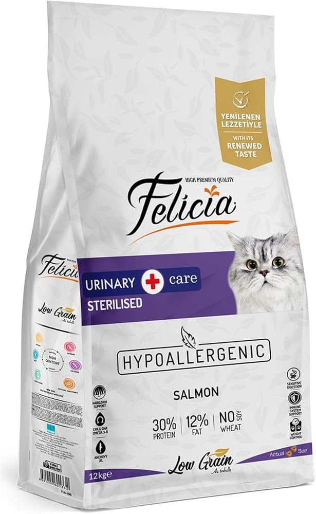 Felicia Az Tahıllı Sterilised Somonlu Kedi Maması 12 kg