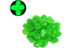 DAMX 10PC Bunt Leuchtsteine Kieselsteine Leuchtende Kieselsteine Leuchtkiesel Floureszierende Pebble Steine für Aquarium Garten Kinderzimmer Dekoration (grün)