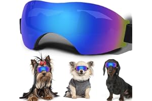 NICERINC PET Small Dog Sunglasses, Dog Goggles with Adjustable Strap, UV Protection, Winproof, Snowproof