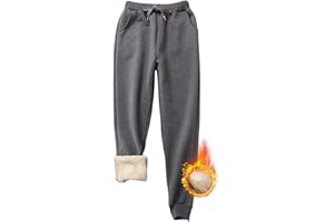 Joligiao Invierno Pantalones Chándal Mujer Pantalones Deportivos con Forro Polar Grueso Jogger Pantalones con Bolsillos Pantalones Jogging de Lana Pantalones Térmico Elástica