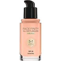 MAX FACTOR - Facefinity All Day Flawless Foundation - 3-in-1 Concealer, Liquid Foundation & Face Primer - Up To 30hr Wear - F