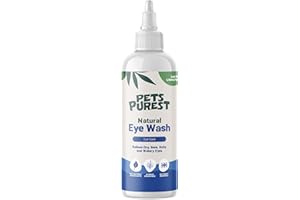 Pets Purest Eye Drops for Dogs, Cats & Pet - 100% Natural Eye Wash Cleaning Solution. Fast 3-Day Results for Pets and Animals (250ml)