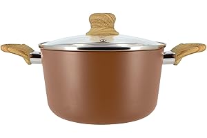 MENASTYL - Faitout 20cm Colorama noisette - En Aluminium - Revêtement antiadhésif en céramique - Tous feux dont induction